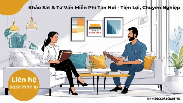 Bạn cần bọc lại sofa cũ, liên hệ ngay với Sofa Ngọc Hân để được khảo sát và tư vấn miễn phí tận nơi