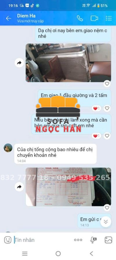 Giao nệm và đầu giường, khách hàng phản hồi đầy đủ và thanh toán